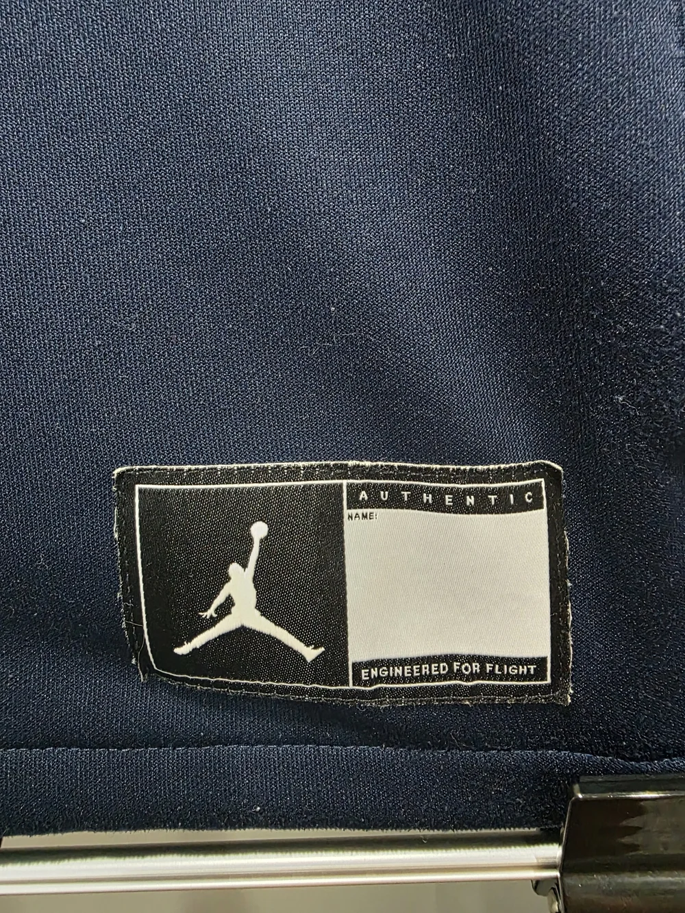 Jordan Navy and Gray Dearborn Basketball Track Jacket with Yellow 'M' Patch